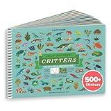 Cupkin Reptiles Sticker Book Activity for Kids, Toddler Airplane Travel Essentials, 500+ Frog Stickers for Kids + 12 Scenes + 12 Coloring Book Pages, Turtle Lover Gift, Crafts Ages 2-8