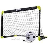 Franklin Sports Kids Mini Soccer Goal Set - Backyard/Indoor Mini Net + Ball Set with Pump - Portable Folding Youth Goal Set - 36" x 24"