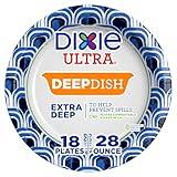Dixie Ultra, Deep Dish Paper Plates, 28 Oz, 18 Count, Heavy Duty, Microwave-Safe, Soak-Proof, Cut Resistant, Disposable Plates For Heavy, Messy Meals