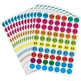 Removable Garage Sale Stickers, 1400 Pcs Yard Sale Price Stickers, 3/4" Round Preprinted Garage Sale Price Stickers Labels for Flea Markets, County Fairs & Retail