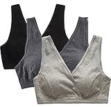 CAKYE Women's Maternity Nursing Bra for Sleep and Breastfeeding 3 Pcs/Pack (Medium)
