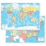 World Map Poster 33 x 24" Large Wall Map of the World – World Map Wall Art Atlas - Perfect Travel Map, Classroom Decoration or Geography Gift