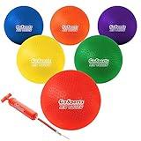 GoSports 8.5 inch Playground Ball (Set of 6) with Carry Bag and Pump