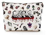 Byqone Cosmetic Bag - Horror Movie Merch - Travel/On-The-Go Makeup Storage - Colorful - Waterproof - Linen - Rectangular Zippered Cosmetic Bag