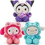 GRUSEMI 3 Pack Anime Kawaii Plush Dolls, Cute Stuffed Animal Figure Plushies Pillow Toy Birthday Party Favor Gifts for Children Girls Fans