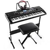 61-Key Electronic Keyboard Pack with Headphones,Microphone,Stand,Stool,and Power Supply-The electronic keyboards (Pack of 1)