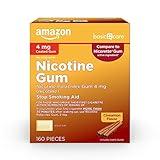 Amazon Basic Care Nicotine Polacrilex Coated Gum 4 mg (nicotine), Cinnamon Flavor, Stop Smoking Aid, 160 Count