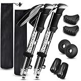 Covacure Hiking Poles Collapsible Trekking Poles - Aluminum Alloy 7075 Walking Sticks with Telescopic & Foldable Tri-fold Design Hiking Gear for Women Men,Camping, Climbing