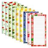 9 Pack Fruit Design Grocery List Pad for Fridge: Full Magnet Back Shopping Lists with 25 Sheets Per Note Pads