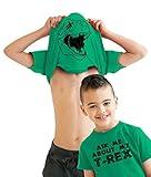 Youth Ask Me About My Trex T Shirt Funny Cool Dinosaur Flip Graphic Print Kids Funny Children's Apparel Cool Dinosaur Short Sleeve Novelty Tees for Kids Green S