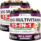 (2 Pack) Dog Multivitamin Chewable with Glucosamine - Dog Vitamins and Supplements - Senior & Puppy Multivitamin for Dogs - Pet Joint Support Health - Immunity - Mobility - Energy - 240 Chews