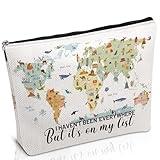 Luvsweets Travel Gifts for Women - Travel Makeup Bag, Traveler Gifts Accessories, Travel Must Have Essentials, I Haven't Been Everywhere But It's on My List Cosmetic Bag for Birthday Christmas Gift