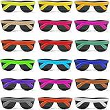 MAPIXO 16 Colors Neon Party Sunglasses 16 Pack with Dark Lenses, 80’s Style Perfect Colorful Novelty Sun glasses Set For Party Favors, Beach Pool, Outdoor Summer Activity, Goody Bag Fillers