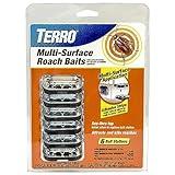 TERRO T500 Indoor Multi-Surface Roach Bait Stations - Indoor Cockroach Killer, 6 Bait Stations, Black