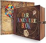 Our Adventure Book Travel Diary Photo Book,Scrapbook, Photo Album,Retro Style Travel Souvenir, Vintage Guestbook DIY Anniversary Wedding Travel Writing Baby Friend Gift, Heartfelt Present(Ball)