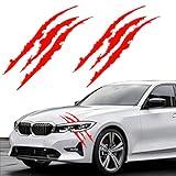 2PCS Claw Mark Decals for Cars,Headlight Car Sticker,Stripes Scratch Decal Vinyl for Sports Cars SUV Pickup Truck Window Motorcycles ect (red)