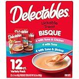 Delectables Bisque Lickable Wet Cat Treats - Chicken, Tuna & Shrimp, 12 count