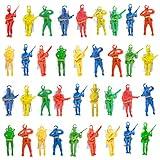 ArtCreativity 36 Packs / 2.5” Army Parachute Toys for Kids, Vinyl Parachute Men Toy in Assorted Colors, Durable Plastic Army Men Action Figures Hand Throwing for Boys & Girls