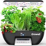 Hydroponics Growing System Kit, 17 Pods Herb Garden with 102 28W Full-Spectrum Grow Lights & 2 Fans, Indoor Garden with Water Pump, 10L Water Tank, Auto Timer, Height Adjustable (Black & White)