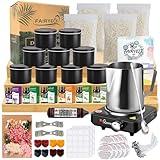 FAIRYELF Candle Making Kit with Wax Melter, Complete Candle Making Supplies, Soy Candle Wax Kit for Kids, Beginners, Adults, Including Electronic Stove, Soy Wax, Melting Pot, Rich Scents and Dyes