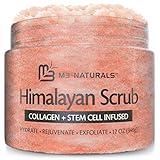 Himalayan Salt Scrub Face Foot & Body Exfoliator Infused with Collagen and Stem Cell Natural Exfoliating Salt Body Scrub for Toning Cellulite Skin Care by M3 Naturals