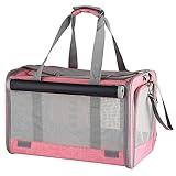 Adkyop Dog soft-sided carriers Large cat carriers Cat soft-sided carriers Cat carriers Dog carriers Cat travel carriers Dog travel bag Reptile carriers Squirrel carriers Guinea pig carrier(Large Pink)