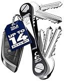 EM Premium Products Compact Key Holder - Pocket Key Organizer - 14 Keys Key Bar - Black