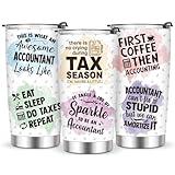 KOOLDRINK Accountant Gifts Tumblers-Accounting Gifts for Women Men-Spreadsheet Mug-20oz Stainless Steel Insulated Excel Coffee Mug with Lid-Birthday Christmas Gifts for Coworker CPA White