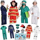 Toddler Dress up Clothes Boys Dress up Costumes for Play Kids Dress up Costumes Firefighter, Police, Astronaut, Doctor Role Play Toddler Toys Christmas Birthday Gift for Girls Age 3-6 Years