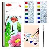 JUNQIU Watercolor Coloring Books for Kids Ages 4-8, Pocket Watercolor Painting Book for Toddlers, Arts and Crafts for Girls Boys, Water Colors Paint Kids