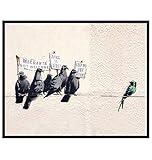 Banksy Wall Art - Banksy Poster - 8x10 Graffiti Wall Art Home Decor on Immigration Discrimination Racism - Gift for Urban Street Art Mural Fans - Civil Rights