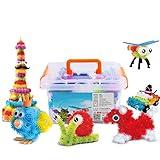 OMGOD 640pcs Building Sticky Blocks Connect Toys, Basic Mix Construction STEM Assembling Educational Interlocking Toys for Boy Age 3 4 5