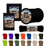 HERCULES Type III Paracord 550 Paracord Rope Parachute Cord, 50' Black for Survival Rope, Survival Cord