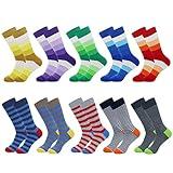 HHX YONLEE Women Dress Casual Crew Socks Colorful Rainbow Cotton Soft Socks for Women Size 5-9