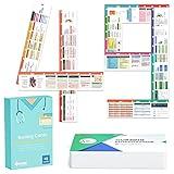 49 Horizontal Nursing Badge Reference Cards, Nursing School Essentials Set, Bonus Cheat Sheets - Lab Values, EKG, Vitals, Etc for Nurse, LPN, Or Students