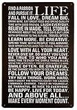 Iron Painting 8X12 INCH Find a Passion and Pursue It Life Fall in Love Dream Big Inspirational Aluminum Metal Tin Sign