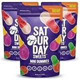 Saturday Sweets Mini Dummies | Authentic Swedish Candy | Low Calorie & Non-GMO, Gelatin Free, No High Fructose Corn Syrup | Resealable, Made in Europe, Swedish Style | Better-For-You, Healthy Snacks for Adults & Kids (3 Pack)