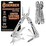 Gerber Gear Suspension-NXT 15-in-1 EDC Multi tool with Pocket Knife, Needle Nose Pliers and Wire Stripper Tools, Gifts for Men, Survival and Camping Gear, Stainless Steel