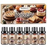 Bakery Essential Oils Set，Premium Fragrance Oil for Diffusers, Scented Oils for Soap & Candle Making, Pumpkin Pie, Apple Pie, S'Mores, Red Velvet Cake, Strawberry Shortcake,Glazed Donut