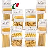 Gusta Bucatini Pasta Noodles Variety Pack - Premium Italian Pasta from Italy - Durum Wheat Semolina - Slow Drying - Non-GMO & Gourmet - Family Owned Brand - 17.64oz / 500g (8 Pack)