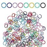 200Pcs Colored Jump Rings for Jewelry Making, 6mm Colorful Iron Open O Rings - Connectors for Keychain, Necklace, Bracelet, Earring, Pendant, Bead Charm Crafting