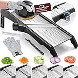 Gramercy Food Slicer With Cut-Resistant Gloves - Mandoline for Vegetables, Potatoes, Cucumbers