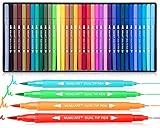 35 Dual Markers Pen for Adult Coloring Book, Coloring Brush Art Marker, Fine Tip Colored Pens for Bullet Journaling Drawing Planner