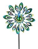 MUMTOP Wind Spinner 51" Peacock Double Wind Sculpture is Suitable for Decorating Your Patio, Lawn & Garden