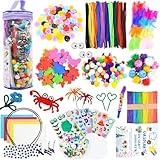 URSDIART Art and Craft Supplies, Education Supplies & Craft Supplies, DIY Craft Kits Art Supplies with Pipe Cleaners Craft,Googly Eyes,Pompoms, Arts and Crafts School Supplies for Homeschool Gift