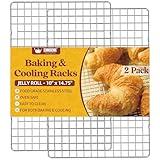CUNSENR Cooling Rack for Baking and Cooking - 10" x 14.75" Stainless Steel Wire Rack - Heavy Duty Cooling Rack for Oven- Perfect for Jelly Roll Sheet & Cookie Pan, Roasting, Dishwasher Safe(2 Pack)