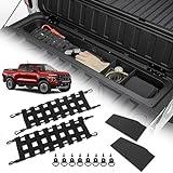 TECHPICCO Tailgate Organizer Compatible with Chevy Colorado/GMC Canyon 2025 2024 2023 | Tailgate Cargo Nets, Dividers, D-Rings Compatible with Chevy Colorado/GMC Canyon Accessories 2023+