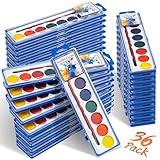 36 Pack Watercolor Paint Set, Washable Watercolor Paint Bulk for Kids, Water Color Paint with Paint Brushes, Ideal Gifts for Party Favors, School Supplies & Classroom Prizes, Art Activities, 8 Colors
