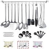 Stainless Steel Cooking Utensils Set,Kyraton 37 Pieces Kitchen Utensils Set, Kitchen Tool Gadgets Set with Utensil Holder Non-Stick and Heat Resistant Dishwasher Safe