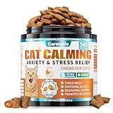 Cat Calming Treats, 500 Crunchy & Creamy Calming Cat Treats with Melatonin, Chamomile for Cats Stress and Anxiety Relief - Travel, Boarding, Vet Visits, Separation Anxiety, Chicken and Krill Flavored